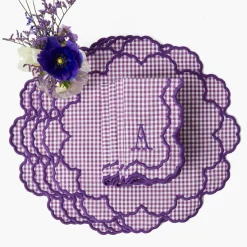 Lily Purple Gingham Placemats (Set of 4)