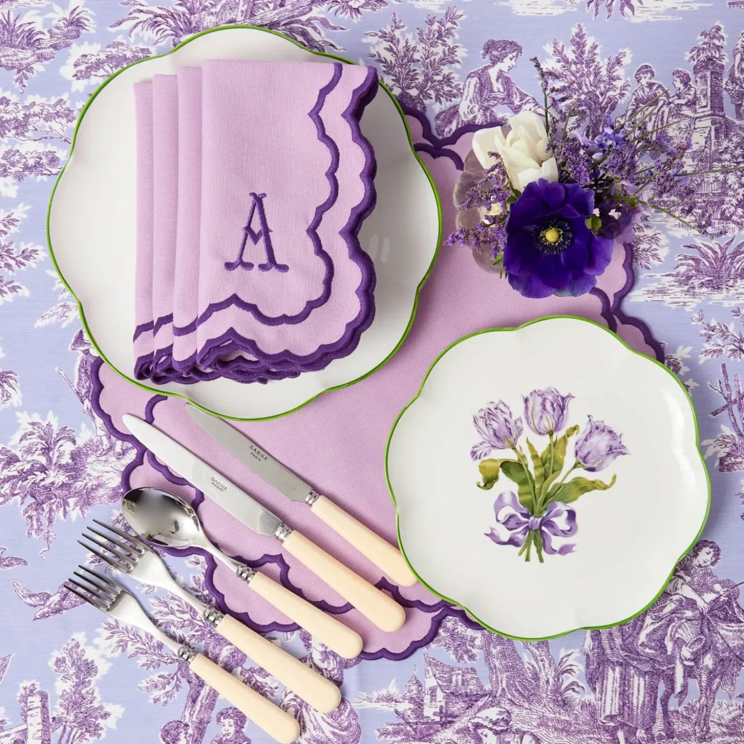 Lily Purple Napkins (Set of 4)