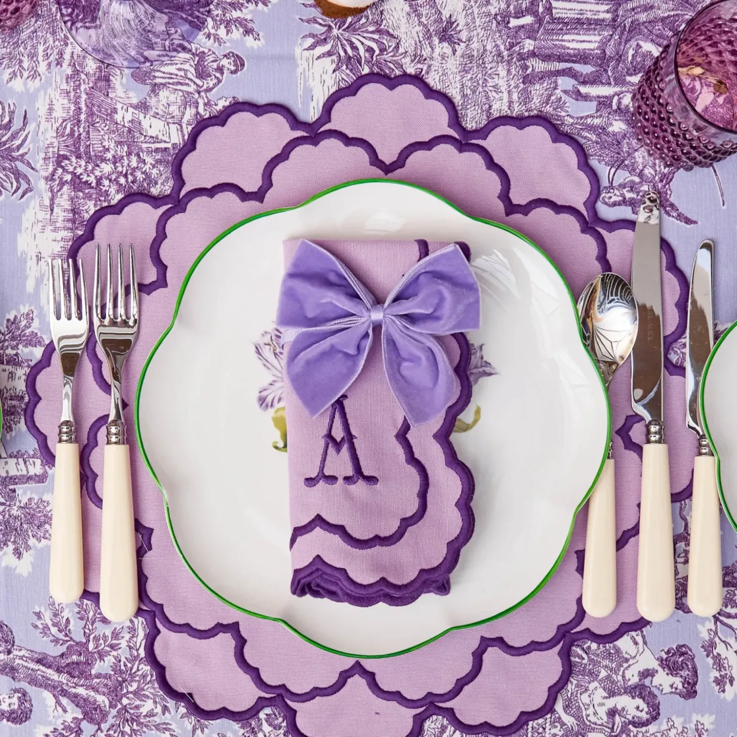Lily Purple Placemats & Napkins (Set of 4)