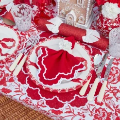 Lily Red & White Napkins (Set of 4)