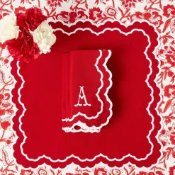 Lily Red & White Napkins (Set of 4)