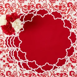 Lily Red & White Placemats (Set of 4)