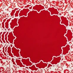 Lily Red & White Placemats (Set of 4)