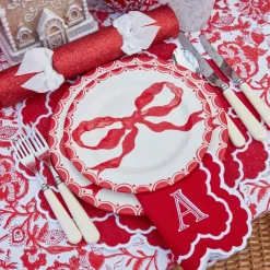 Lily Red & White Placemats & Napkins (Set of 4)
