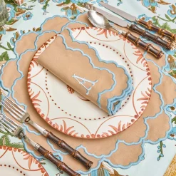 Lily Sand & Blue Placemats & Napkins (Set of 4)