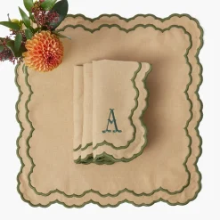 Lily Sand & Green Napkins (Set of 4)