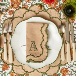Lily Sand & Green Placemats & Napkins (Set of 4)