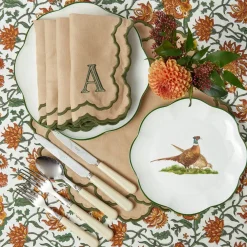 Lily Sand & Green Placemats & Napkins (Set of 4)