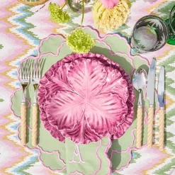 Lily Soft Green & Pink Placemats & Napkins (Set of 4)