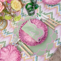 Lily Soft Green & Pink Placemats & Napkins (Set of 4)