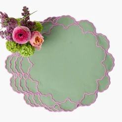 Lily Soft Green & Pink Placemats (Set of 4)