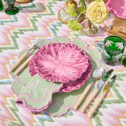 Lily Soft Green & Pink Napkins (Set of 4)