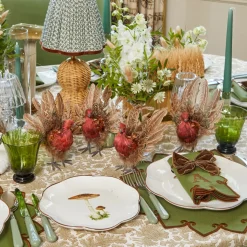 Long Wheat Sheaf with Green Velvet Bow