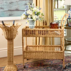 Lorenzo Rattan Bar Cart