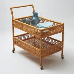 Lorenzo Rattan Bar Cart