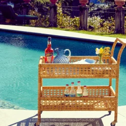 Lorenzo Rattan Bar Cart