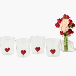 Love Heart Glasses (Set of 4)