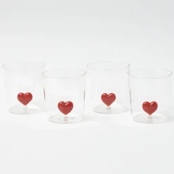 Love Heart Glasses (Set of 4)