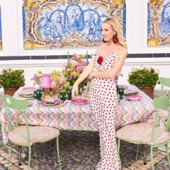 Magdalena Green & Pink Tablecloth