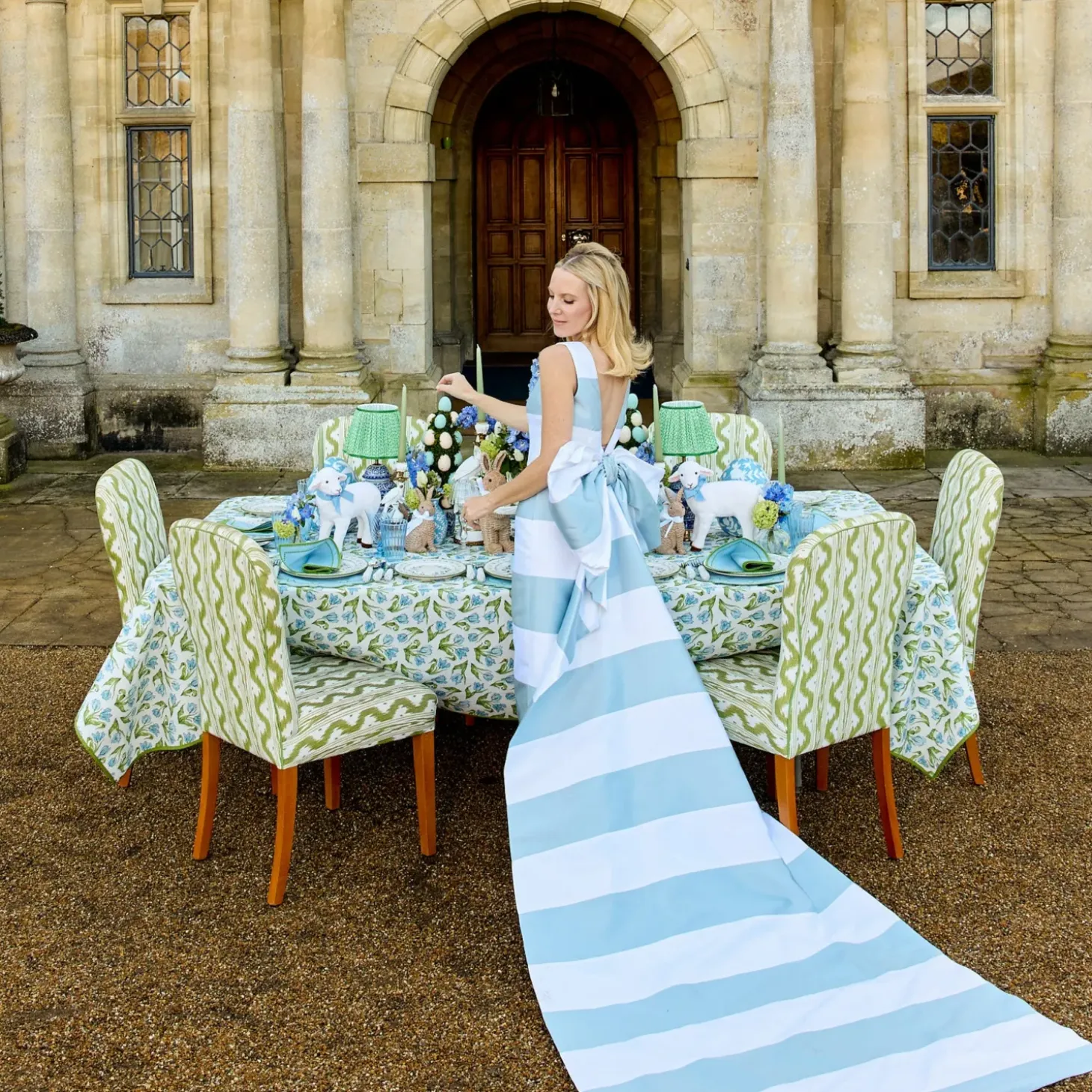 Mariana Blue & Green Placemats & Napkins (Set of 4)