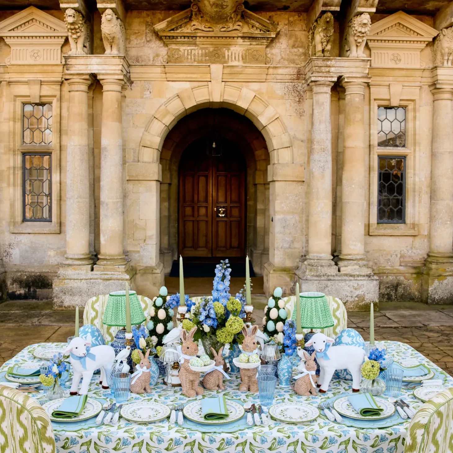 Mariana Blue & Green Placemats & Napkins (Set of 4)