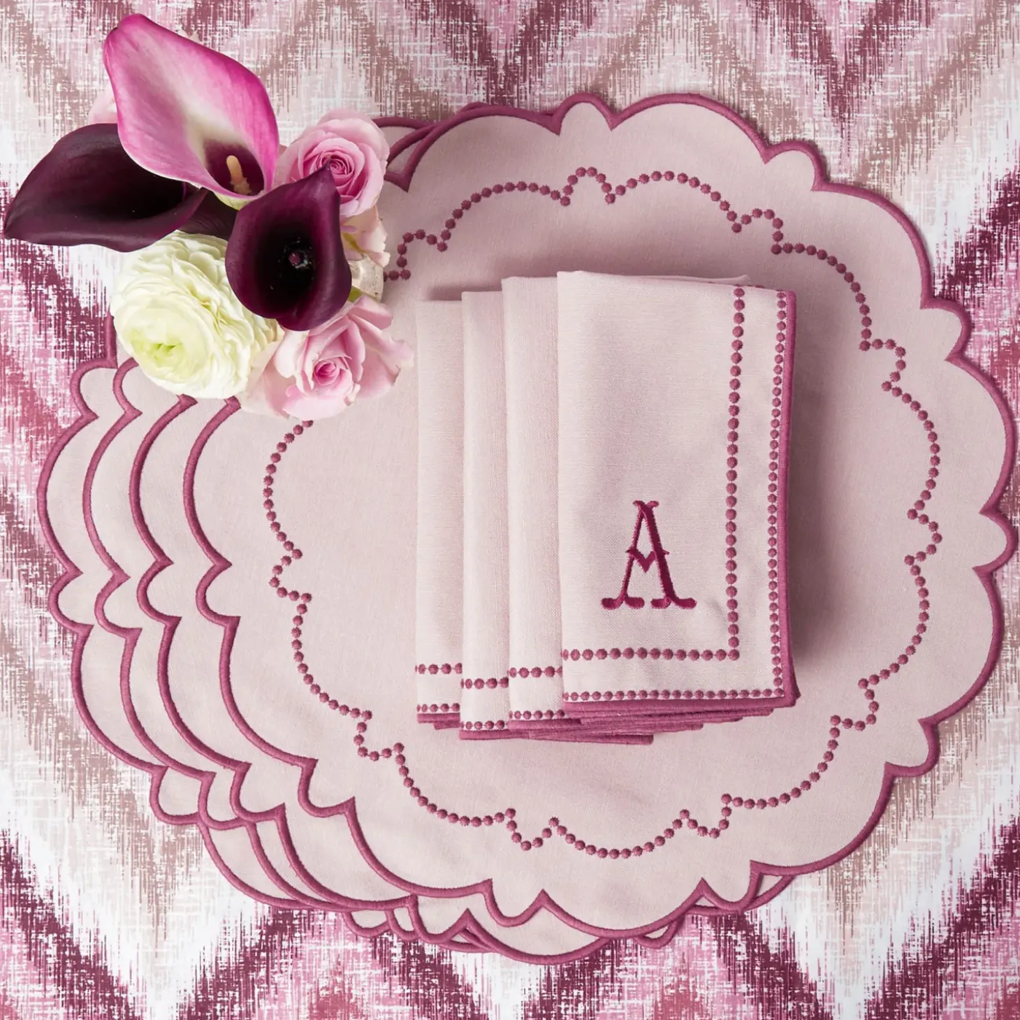Mariana Pink Placemats & Napkins (Set of 4)