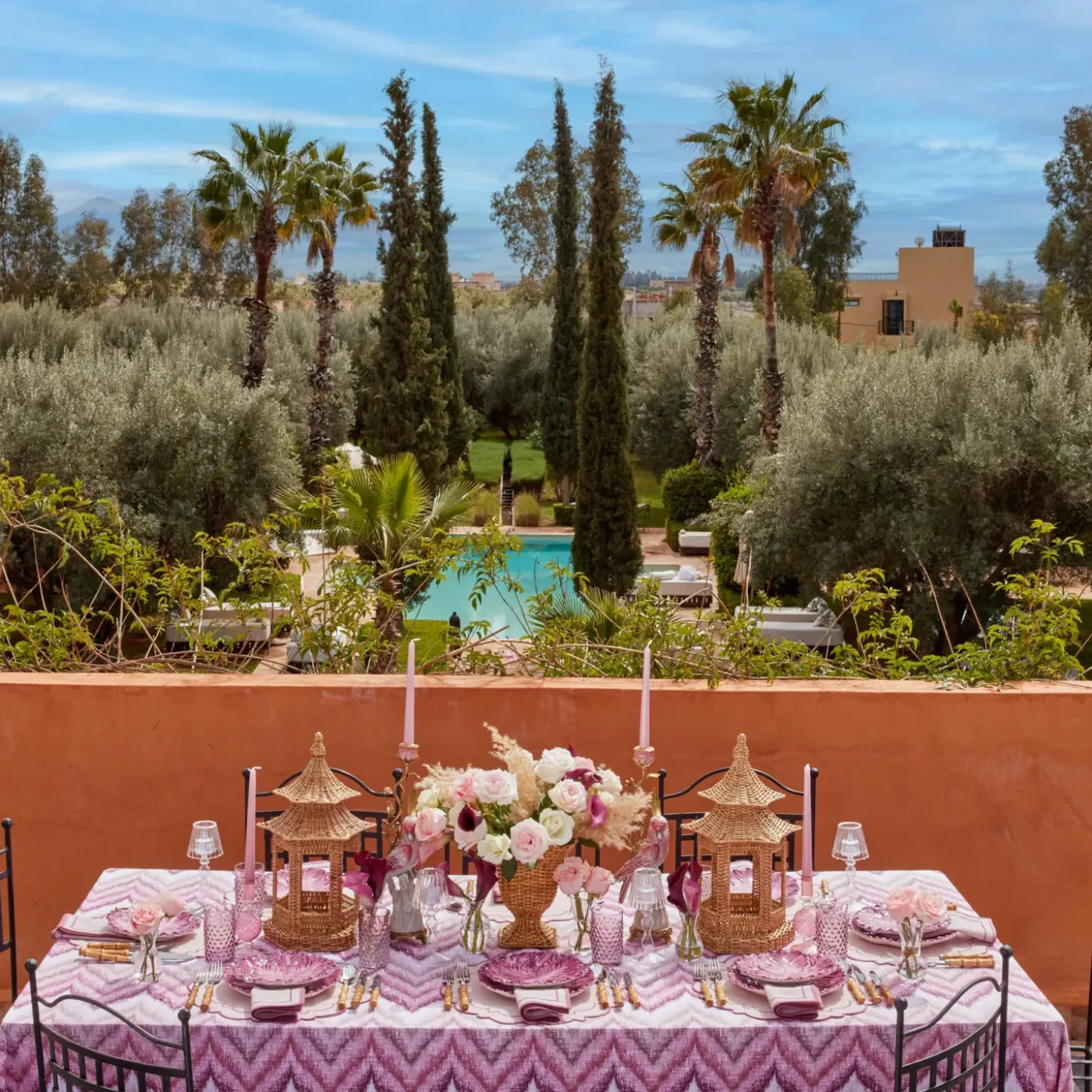 Mariana Pink Placemats & Napkins (Set of 4)