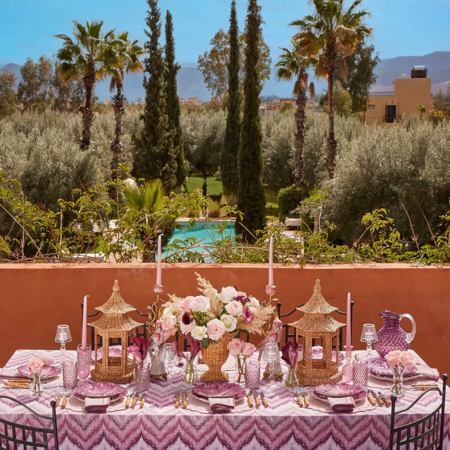 Mariana Pink Placemats & Napkins (Set of 4)