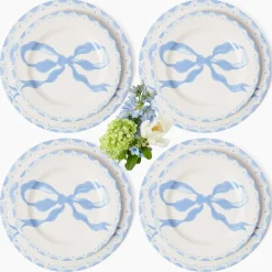 Marilyn Blue Bow Dinner & Starter Plates (Set of 8)