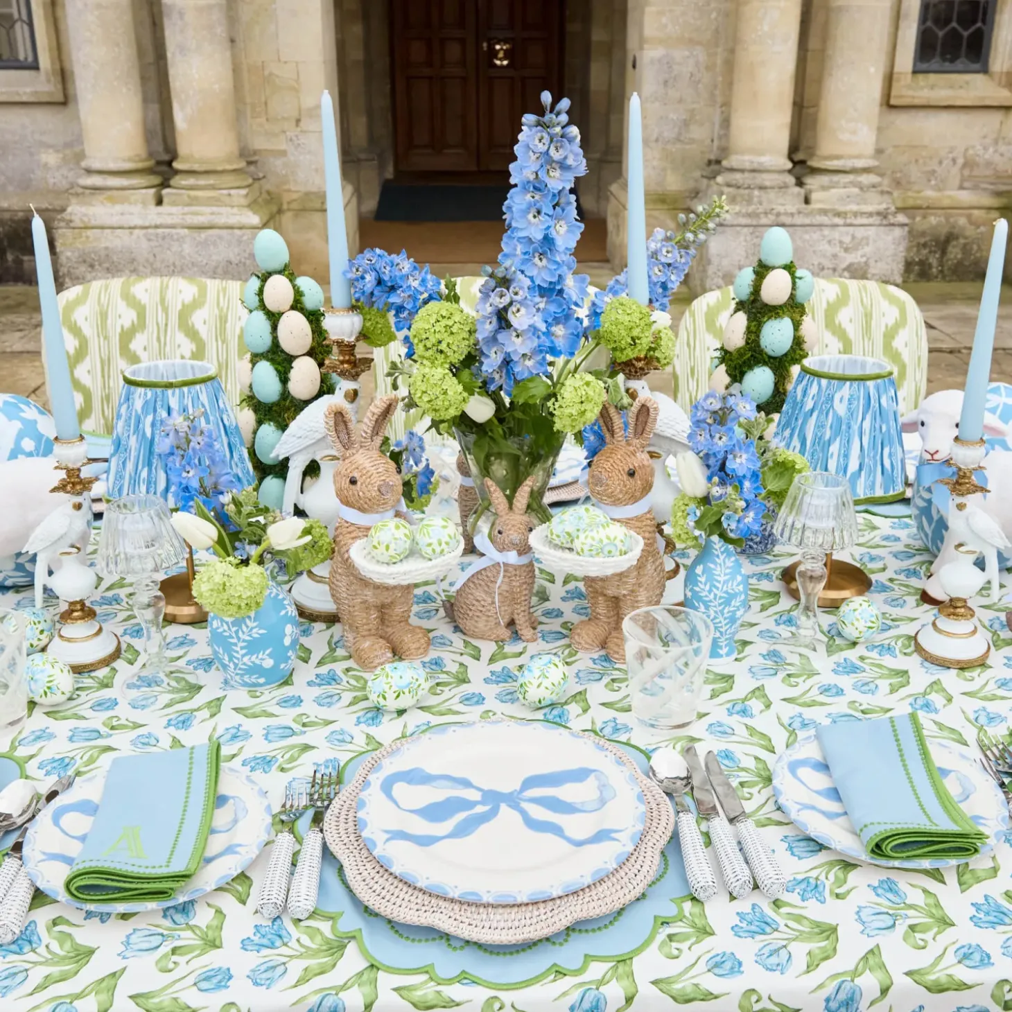 Marilyn Blue Bow Dinner & Starter Plates (Set of 8)