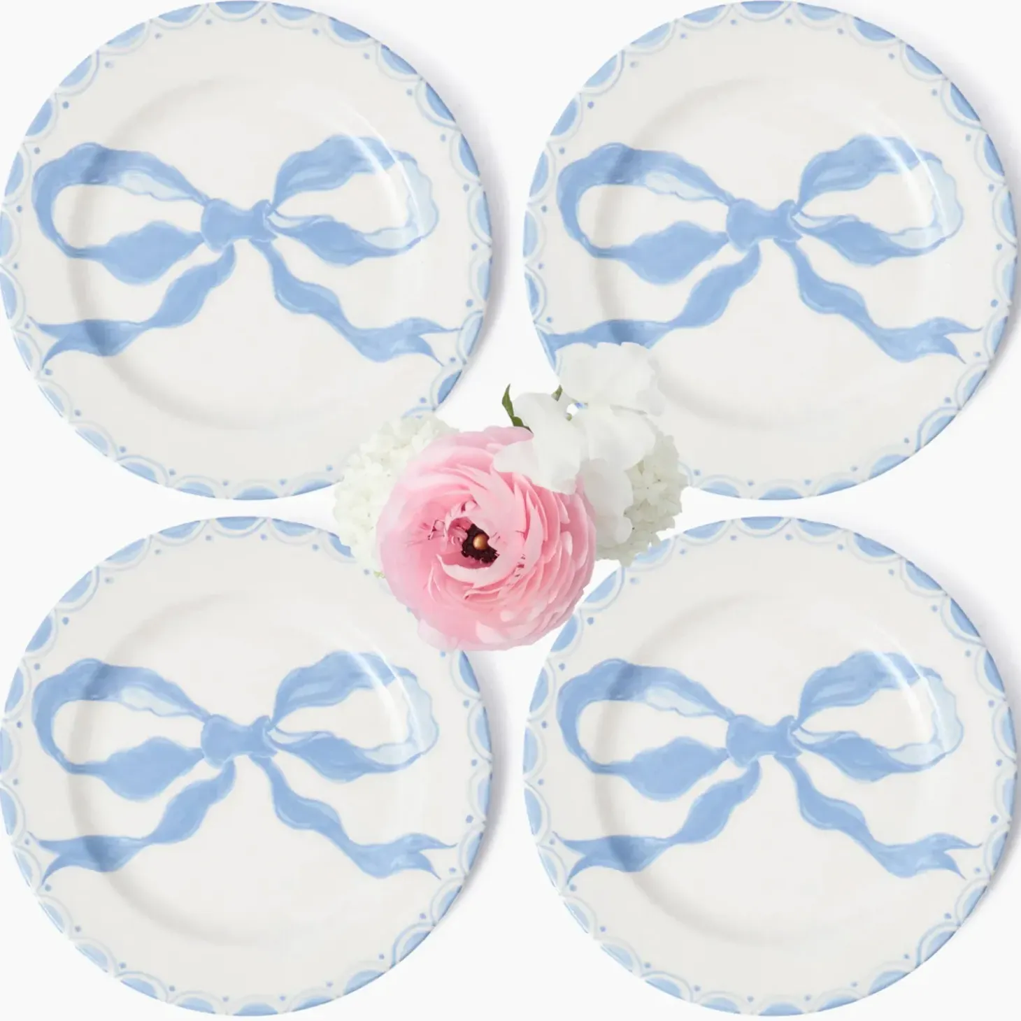 Marilyn Blue Bow Dinner Plates (Set of 4)