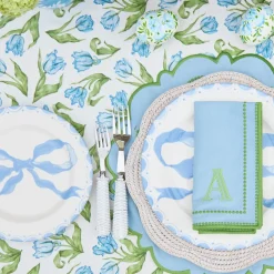 Marilyn Blue Bow Starter Plate