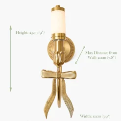 Marilyn Bow Rechargeable Wall Light with Soft Blue Lotus Shade (18cm)