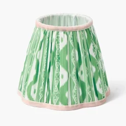 Marilyn Bow Rechargeable Lamp with Green & Pink Ikat Shade (18cm)