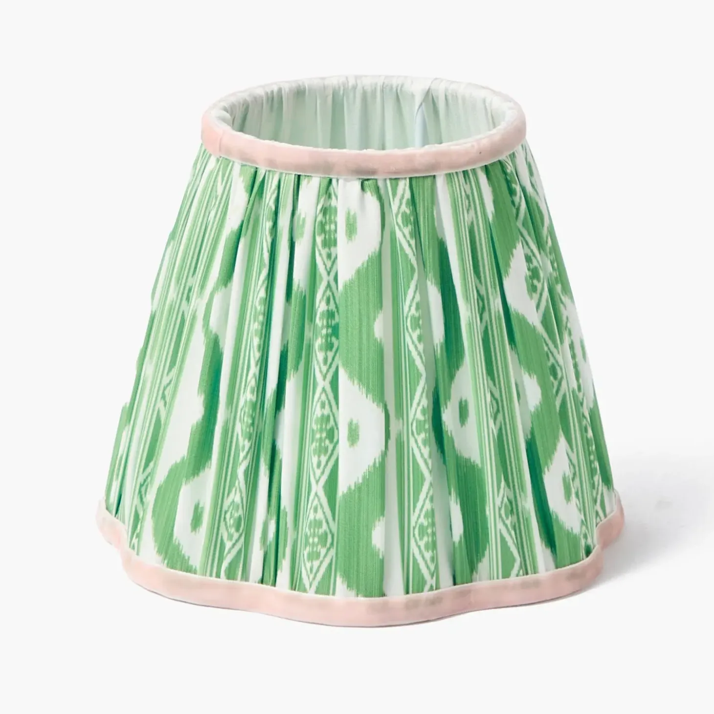 Marilyn Bow Rechargeable Lamp with Green & Pink Ikat Shade (18cm)