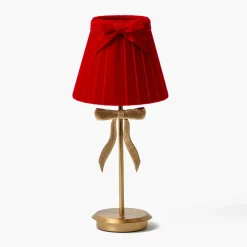 Marilyn Bow Rechargeable Lamp with Red Velvet Bow Shade (18cm)