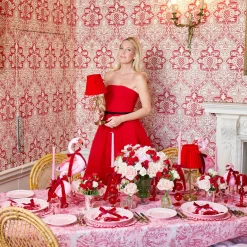 Marilyn Bow Rechargeable Lamp with Red Velvet Bow Shade (18cm)