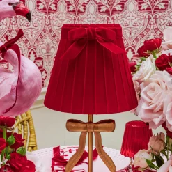 Marilyn Bow Rechargeable Lamp with Red Velvet Bow Shade (18cm)