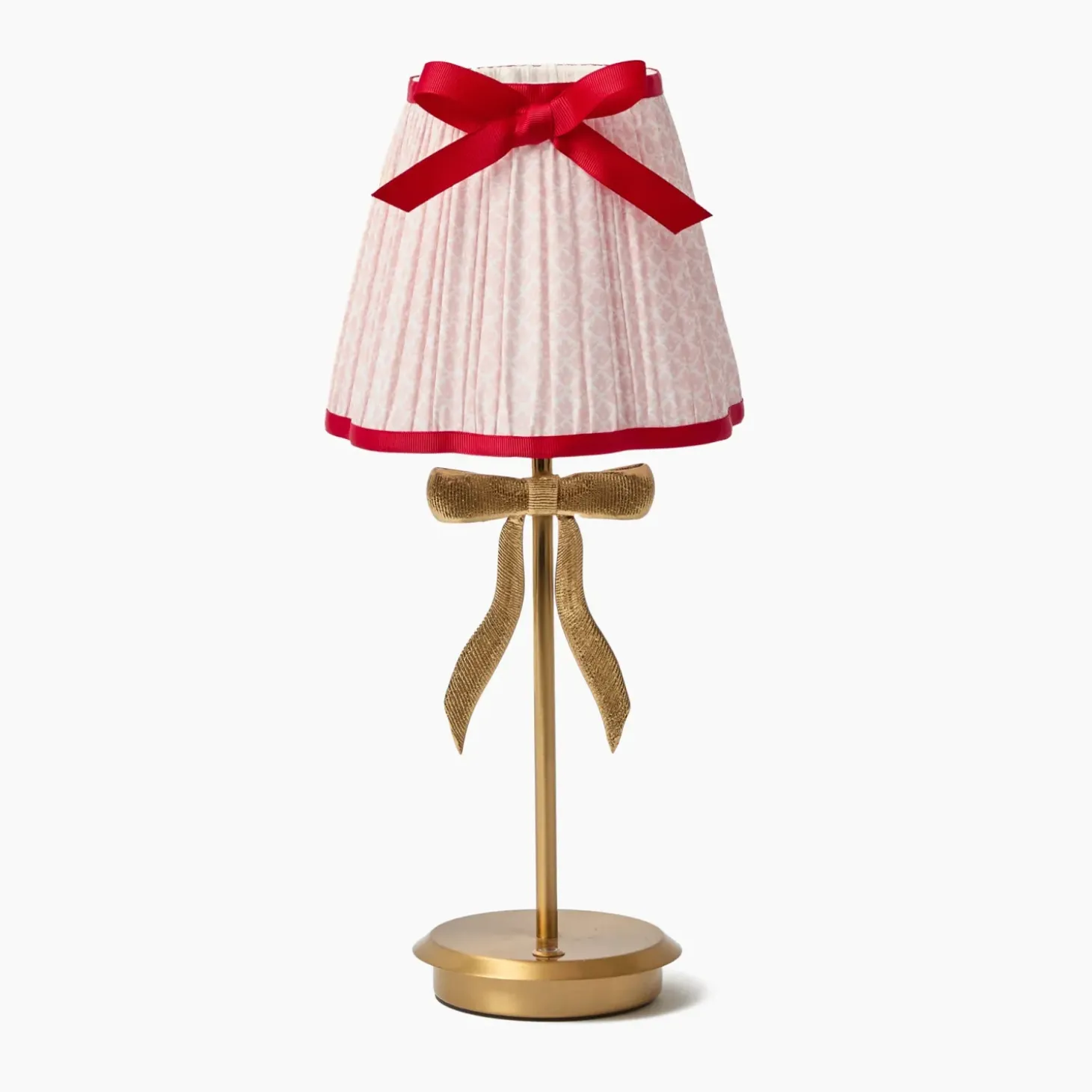 Marilyn Bow Rechargeable Lamp with Pink & Red Bow Shade (18cm)