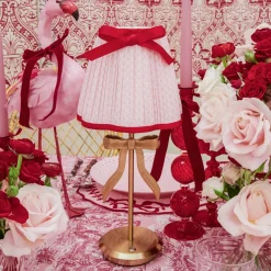 Marilyn Bow Rechargeable Lamp with Pink & Red Bow Shade (18cm)