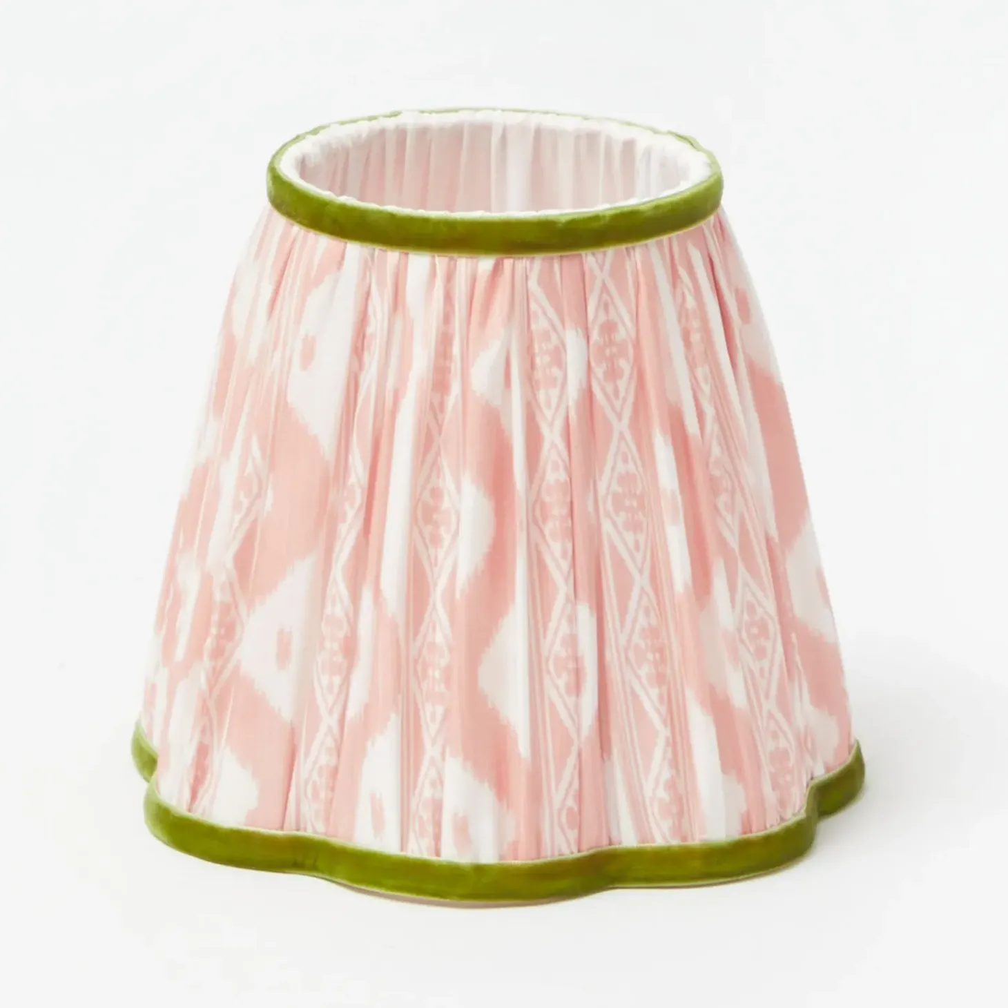 Marilyn Bow Rechargeable Lamp with Pink & Green Ikat Shade (18cm)