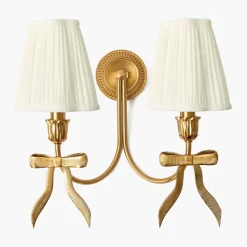 Marilyn Bow Rechargeable Double Wall Light with Cream Shades (14cm)