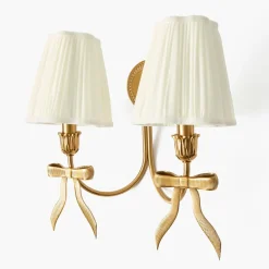 Marilyn Bow Rechargeable Double Wall Light with Cream Shades (14cm)