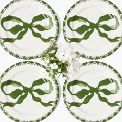 Marilyn Forest Green Bow Dinner Plates (Set of 4)