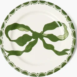Marilyn Forest Green Bow Dinner Plate