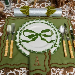 Marilyn Forest Green Bow Starter Plates (Set of 4)
