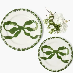 Marilyn Forest Green Bow Starter Plate
