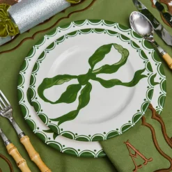 Marilyn Forest Green Bow Starter Plate