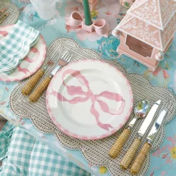 Marilyn Pink Bow Dinner & Starter Plates (Set of 8)