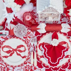 Marilyn Red Bow Dinner & Starter Plates (Set of 8)